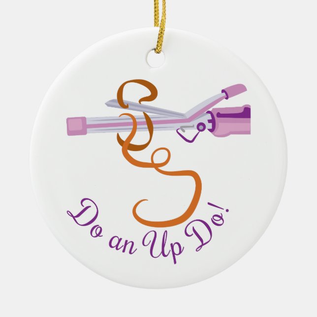 Do An Up Do Ceramic Ornament (Front)