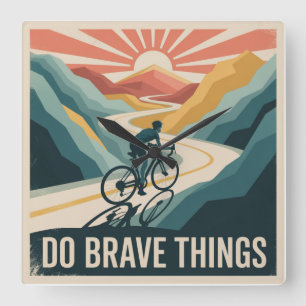 Do Brave Things Square Wall Clock
