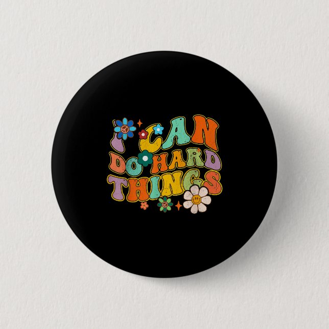 Do Can Hard Things Groovy Retro 2 Inch Round Button (Front)