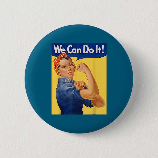 Do Can It Rosie Riveter Feminist 2 Inch Round Button (Front)