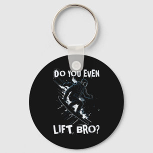 Do even lift bro - funny retro snowboard skiing sk keychain
