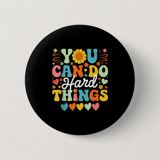 Do Groovy Test Day Teacher Can 2 Inch Round Button (Front)
