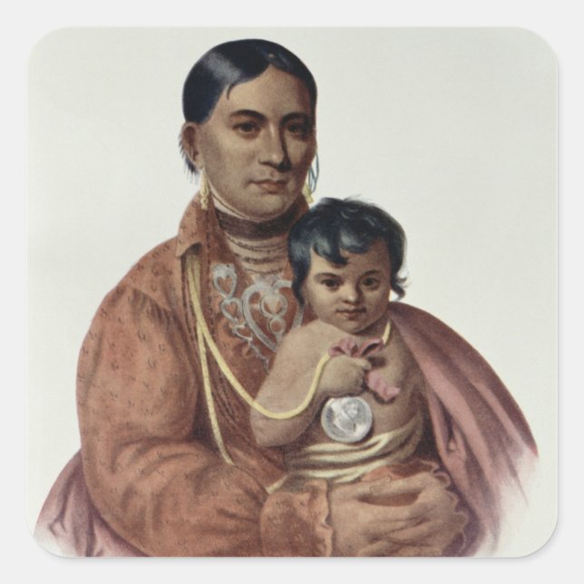 Do-Hon-Go, an Osage Woman Square Sticker (Front)