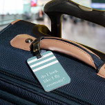 Do I Look Like I Fly Economy? Funny Luggage Tag<br><div class="desc">Flaunt your frequent flyer status with this cute and funny luggage tags. Design features the quote "Do I look like I fly economy?" in white lettering on a striped background. Personalize the back with your contact details.</div>