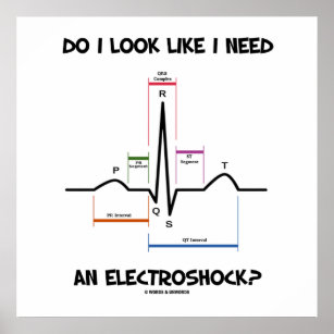 Do I Look Like I Need An Electroshock? EKG ECG Poster