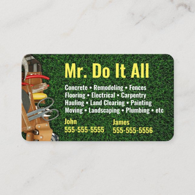 Do It All Handyman Business Card (Front)