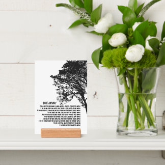 Do It Anyway Black and White Tree Print & Holder
