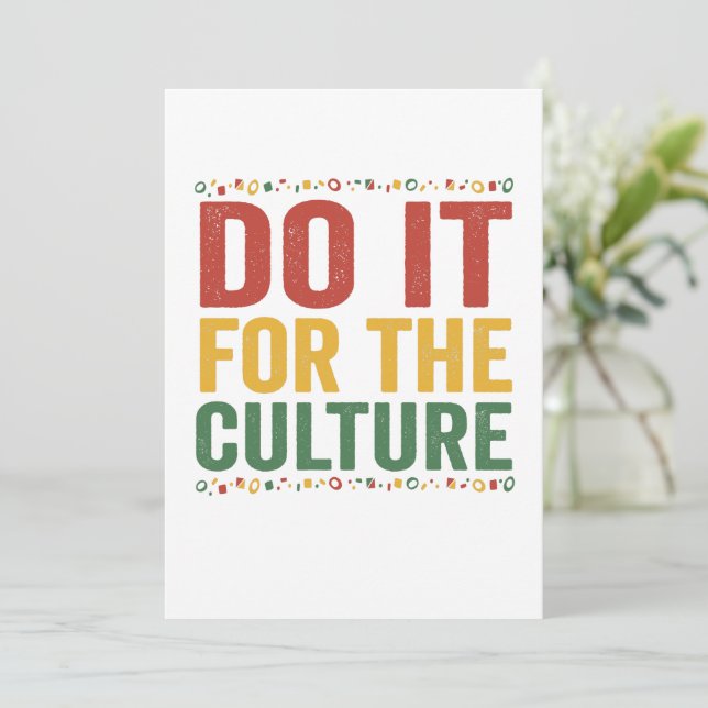 Do it For the Culture Black History Month Gift Thank You Card (Standing Front)