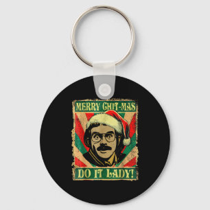 Do It Funny Chit-mas Christmas Santa Hat Keychain