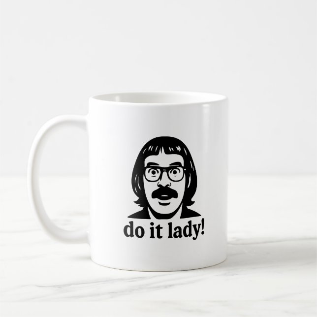 Do It Lady Meme Mug – Minimalist Black Head Logo (Left)