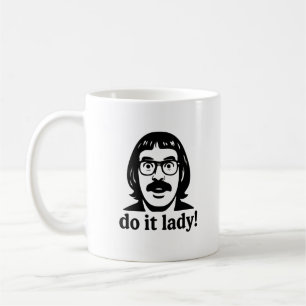 Do It Lady mème Mug - Minimaliste Black Head Logo