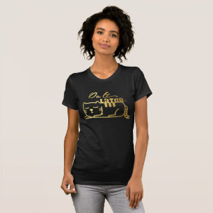Do It Later Cat Golden Black Shirt