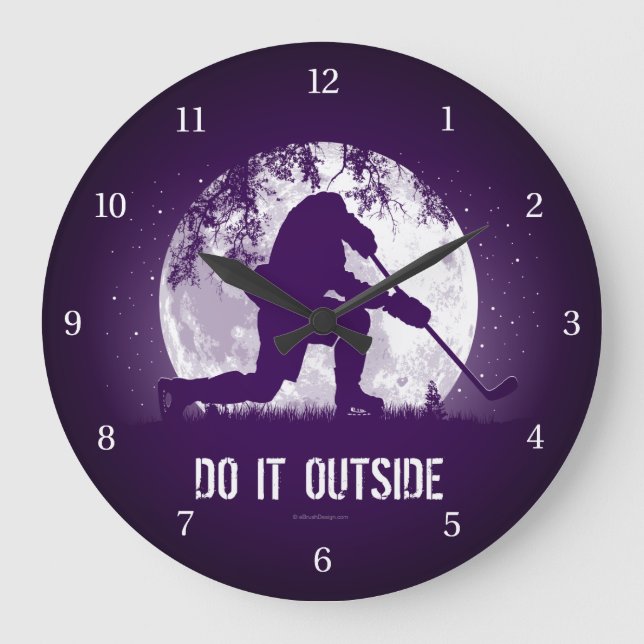 Do It Outside (Hockey) Large Clock (Front)