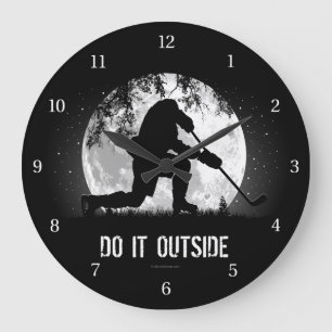Do It Outside (Hockey) Large Clock