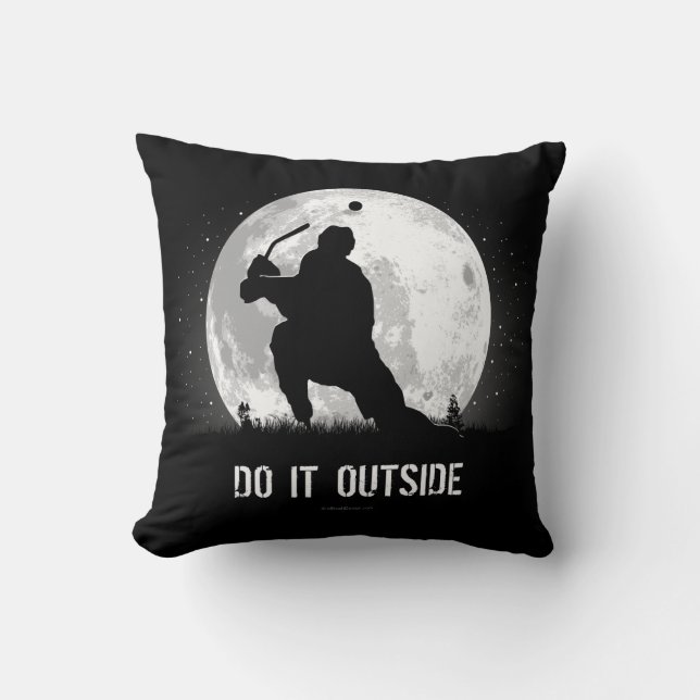 Do It Outside (Hockey) Throw Pillow (Front)
