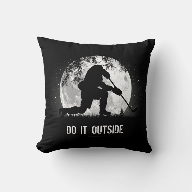 Do It Outside (Hockey) Throw Pillow (Front)