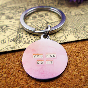 Do it pink text keychain. Keychain