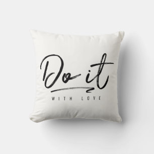 Do It With Love Custom Background Colour Throw Pillow