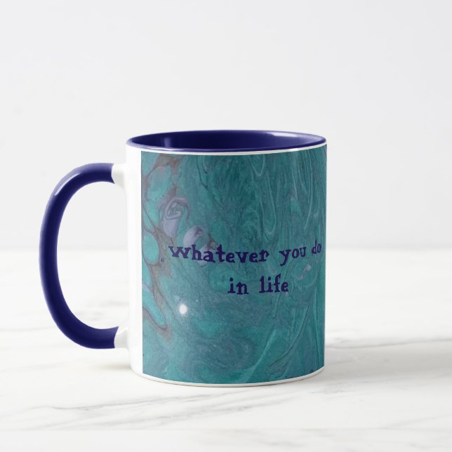 Do It With Love Teal Geometric Mug (Left)