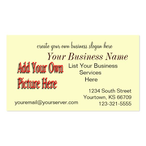 Do It Yourself Biz Card- customize as needed Business Card | Zazzle