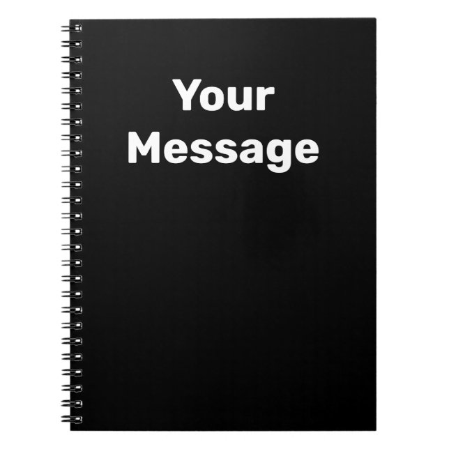 Do It Yourself Black and White Name Text Template Notebook (Front)