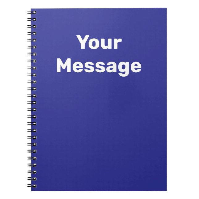Do It Yourself Blue and White Name Text Template Notebook (Front)