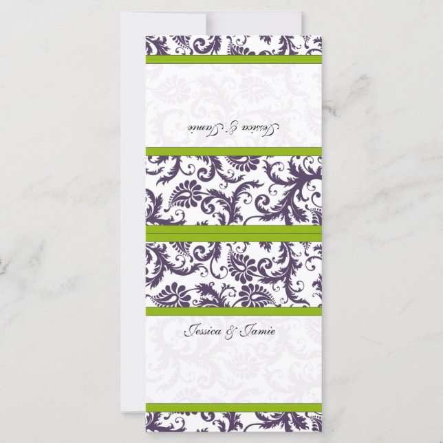 do-it-yourself Cartes de Place Mariage damassé Vin (Devant)