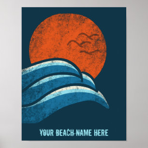 do-it-yourself Custom Travel Poster Plage Ocean Su