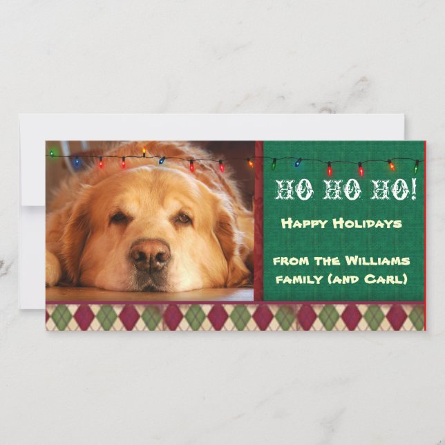 Do it yourself dog photo holiday card (Front)