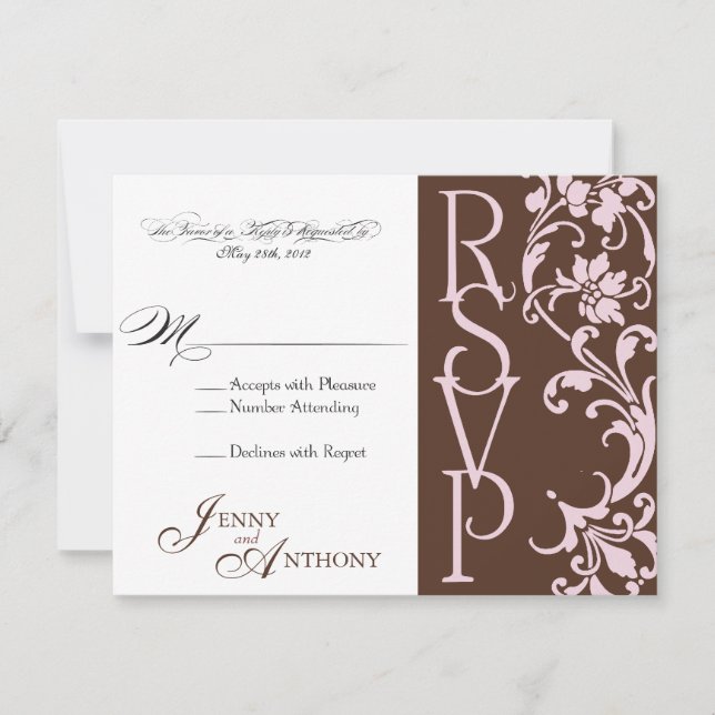 do-it-yourself Elegant simple RSVP en chocolat et  (Devant)