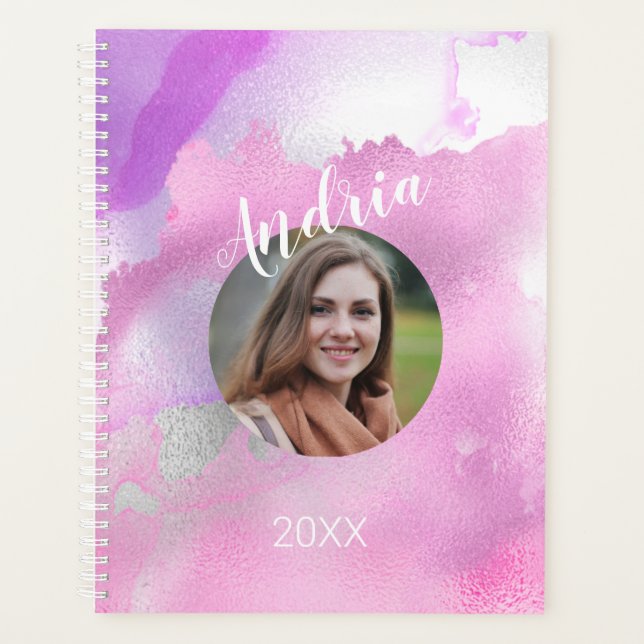 do-it-yourself Nom Année Photo : Aquarelle blanche (Devant)