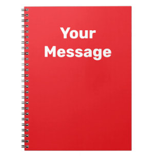 Do It Yourself Red and White Name Text Template Notebook