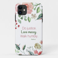 Do Justice Floral Micah 6:8 Case-Mate iPhone Case