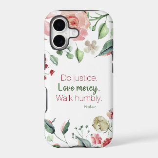 Do Justice Floral Micah 6:8 Case-Mate iPhone Case