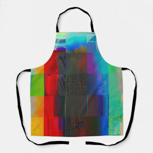 Do More on Electric Starlight Glitch Digital Art Apron