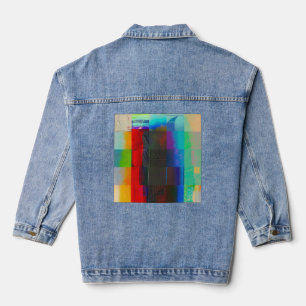 Do More on Electric Starlight Glitch Digital Art Denim Jacket