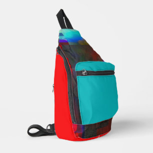 Do More on Electric Starlight Glitch Digital Art Sling Bag