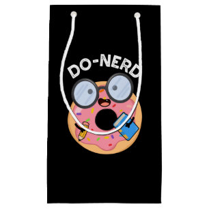 Do-nerd Funny Nerdy Doughnut Pun Dark BG Small Gift Bag