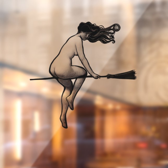 Do No Harm Witch and Broom Witchy                  Window Cling (Sheet 2)