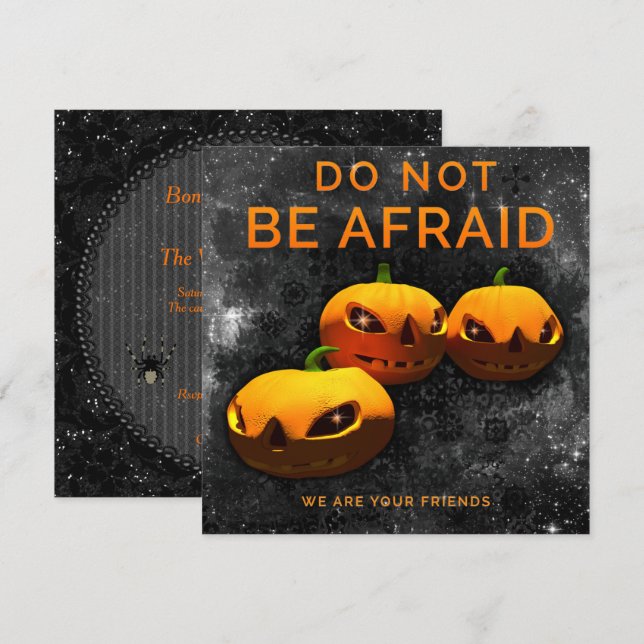 "Do Not Be Afraid" Pumpkins Halloween Party Invitation (Front/Back)