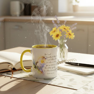 Do not be discouraged, watercolor bird   mug