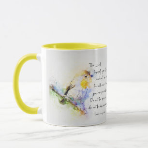 Do not be discouraged, watercolor bird mug
