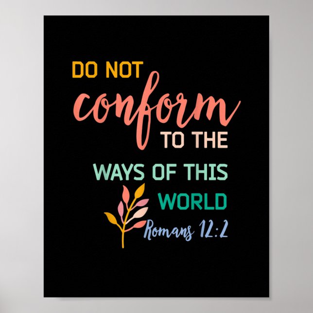 Do Not Conform To The Pattern Of This World Romans Poster (Front)