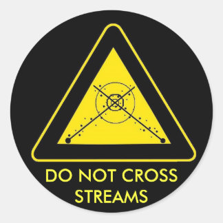 DO NOT CROSS STREAMS CLASSIC ROUND STICKER