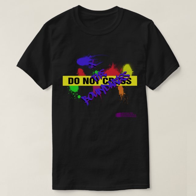 Do Not Cross/X the Boundaries Men's Black T-Shirt (Design Front)