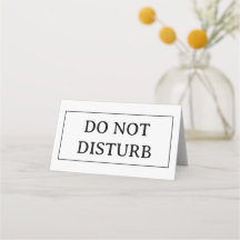 DO NOT DISTURB | 4" x 3.5" Folded Place Card