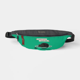 Do Not Disturb Black Cat Green Grey Fanny Pack