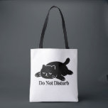 Do Not Disturb Black Cat Tote Bag Cute Lazy Cat<br><div class="desc">Do Not Disturb: For those days when you just want to be left alone… this cute black cat tote bag says it all. Featuring a minimalist lazy cat illustration paired with the bold phrase “Do Not Disturb, ” this tote is perfect for introverts, cat lovers, students, and anyone who enjoys...</div>