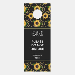 Do Not Disturb Classy Yellow Sunflowers Stylish Door Hanger