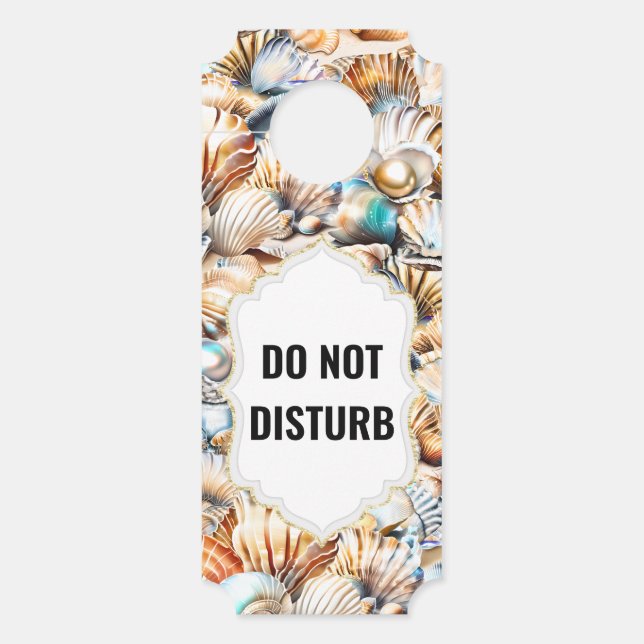 Do not disturb | clean room beach shell collage door hanger (Front)